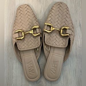 Zara woven leather mules